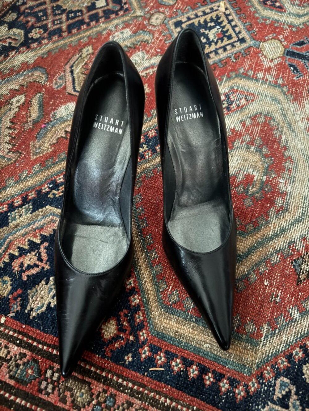 Stuart Weitzman Pointed Toe Leather Heels